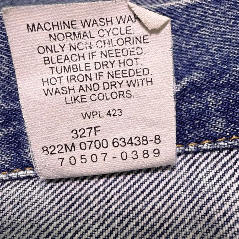 VTG.80's Levis Jean Jacket Mens XL  Blue Trucker Type III USA  70507 0389